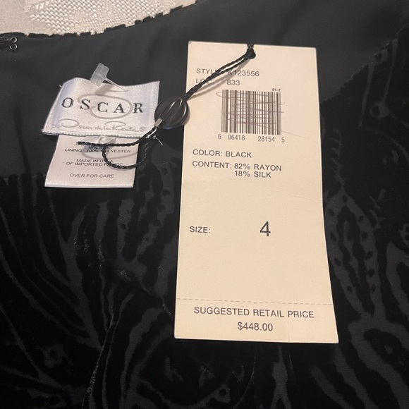 Oscar DeLaRenta black velvet dress NWT 💯Authentic - Picture 3 of 7